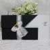 Black Invitation Card with Silk Bow Wedding Invitation Card Customized 